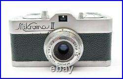 Vintage Meopta Mikroma II Sub-miniature Camera Green Leather Uk Dealer