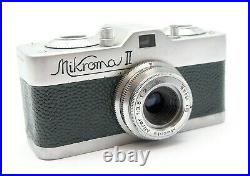 Vintage Meopta Mikroma II Sub-miniature Camera Green Leather Uk Dealer