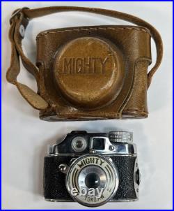Vintage Mighty Toko P. M. Miniature Film Spy Camera with Case Made In Japan NICE