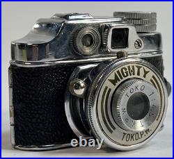 Vintage Mighty Toko P. M. Miniature Film Spy Camera with Case Made In Japan NICE