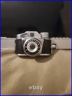 Vintage Minetta Miniature Made In Japan Spy Film Camera with Leather Case