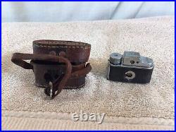 Vintage Miniature HIT Spy Camera In Leather Case Says Colleen On Top pre-owned