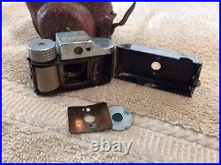 Vintage Miniature HIT Spy Camera In Leather Case Says Colleen On Top pre-owned