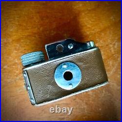Vintage Miniature Spy Hit Camera Leather Case Rare! Brown leather version