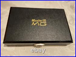 Vintage Minolta 16MG-S Miniature Spy Film Camera withFlash, Case, Manual, Accessories