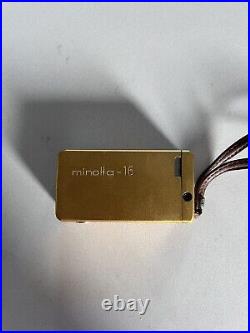 Vintage Minolta 16 Model I, in gold, Rokkor 2.8/22 mm