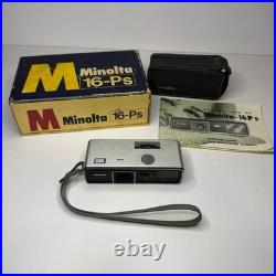 Vintage Minolta 16-Ps Miniature Compact Camera Original Box And Manual Untested Vintage Minolta 16-Ps Miniature Compact Camera Original Box And Manual Untested