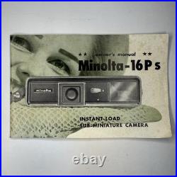 Vintage Minolta 16-Ps Miniature Compact Camera Original Box And Manual Untested Vintage Minolta 16-Ps Miniature Compact Camera Original Box And Manual Untested