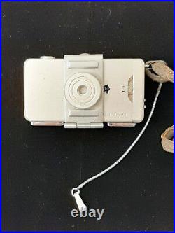 Vintage Minolta 16 Spy Camera Subminiature Silver Body Niyoda Kogaku Japan Case