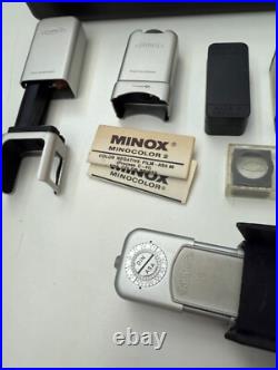 Vintage Minox BL Camera Lot Case, Expired Film, Filters, Flash (Untested)