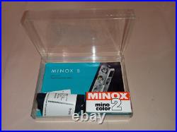 Vintage Minox B Accessories Owner's Manual Plastic Case Color Film & Mailing Bag Vintage Minox B Accessories Owner's Manual Plastic Case Color Film & Mailing Bag