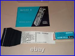 Vintage Minox B Accessories Owner's Manual Plastic Case Color Film & Mailing Bag Vintage Minox B Accessories Owner's Manual Plastic Case Color Film & Mailing Bag