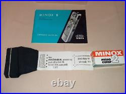 Vintage Minox B Accessories Owner's Manual Plastic Case Color Film & Mailing Bag Vintage Minox B Accessories Owner's Manual Plastic Case Color Film & Mailing Bag