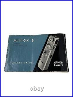 Vintage Minox B Miniature Spy Camera Flash Cases Manual Box