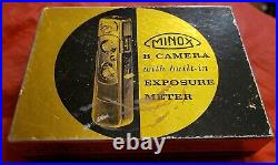 Vintage Minox B Miniature Spy Camera Original Box Leather Case Manual Film Misc