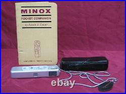 Vintage Minox B Spy Camera With Case, Chain, & Book
