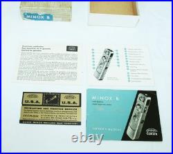 Vintage Minox B Spy Camera and B/C Flash Unit, Original Box and Documents