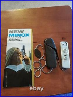 Vintage Minox B Subminiature Spy Camera Complan 135 F=15 mm WithCase and brochure