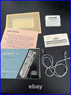 Vintage Minox B Subminiature Spy Camera with leather case and chain