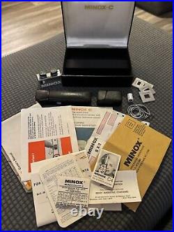 Vintage Minox C Subminiature Spy Camera With Box & Carrying Case, Film Plus More