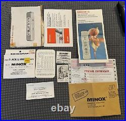 Vintage Minox C Subminiature Spy Camera With Box & Carrying Case, Film Plus More
