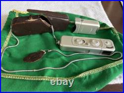 Vintage Minox C Subminiature Spy Camera with Leather Case, Chain, Flash attach