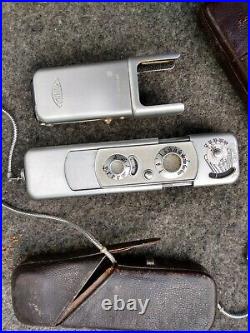 Vintage Minox Spy Camera with Flash Attachment & leather cases Made in Germany