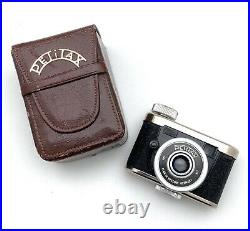 Vintage Petitax Subminiature Spy Camera With Leather Case. Made In Germany, NICE