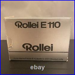 Vintage ROLLEI E110 Compact Pocket Film Camera withBox, Soft Case, Flash & Chain
