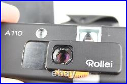 Vintage Rollei A110 Subminiature Tessar 23mm FIlm Camera case flash adapters