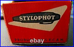 Vintage S. E. C. A. M. France STYLOPHOT 16m/m Spy Subminiature Pen Camera withCase
