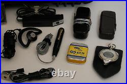 Vintage Stuzzi Memocord Spy Recorder kit, pen microphone, Minox Spy Camera