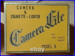 Vintage Suzuki Optical Co Chrome Camera-lite Spy Camera Lighter, Model B 1950s