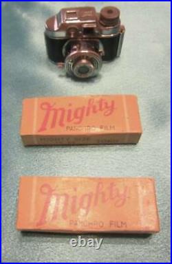 Vintage Toko Mighty Miniature Camera, Box, Carrying Case, 7 Rolls Of Film