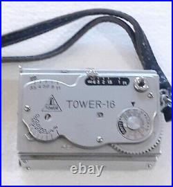 Vintage Tower-16 Tiny Spy Cam Camera Pocket Sized ASA 100 WithOriginal Lthr Case