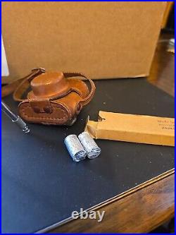 Vintage Untested MYCRO SANWA Spy Camera With Leather Case Size 1 AND TRI POD