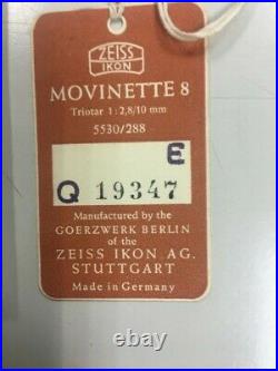 Vintage ZEISS IKON movinette 8 in original box & Invoice & instruction, working