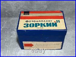 Vintage film camera Zorkiy 2 original box, Industar-63 lens made ussr, Original