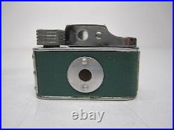 Vtg Continental CMC Japan Mini Spy Camera Green With Leather Case & Box