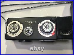 Vtg Edixa 16 MB Black Subminiature Camera Rare Original Case