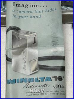 Vtg MINOLTA 16 MG KIT 16mm Subminiature Hand Camera Original Box & Paperwork