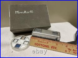 Vtg MINOLTA 16 MG KIT 16mm Subminiature Hand Camera Original Box & Paperwork