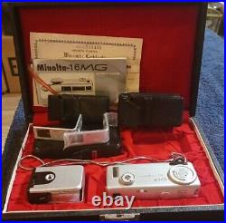 Vtg Minolta 16 MG Miniature Spy Film Camera withFlash Manual & Case