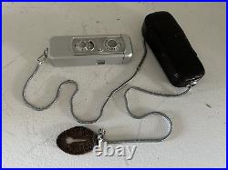 Vtg Minox III Miniature Spy Camera with Leather Case & Chain