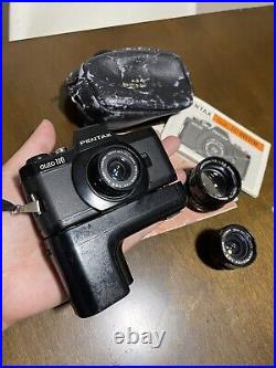 Working Vintage Pentax Auto-110 SLR Camera 18mm 24mm 50mm Lens + Instructions